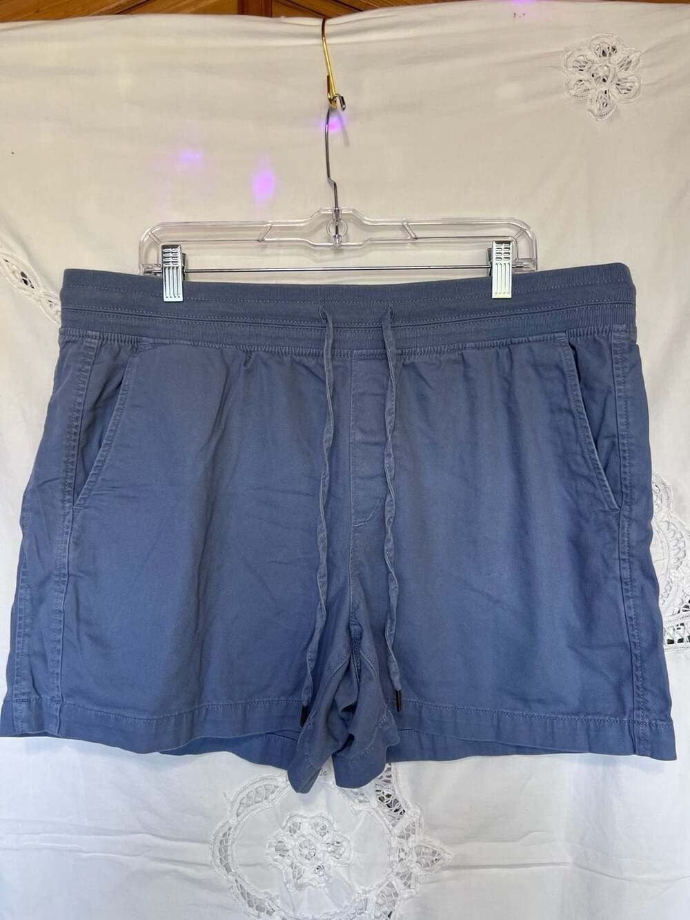 Orvis Women's Blue Cotton Lyocell Blend Pull-On Shorts